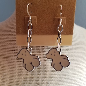 Earrings Bear White 4068