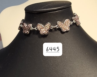 Pink Druzy Butterfly Bracelet 6445