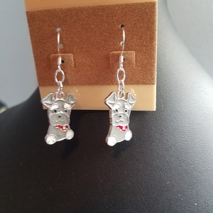 Earrings Dogs Gray 4114