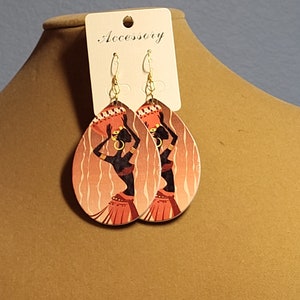 African Woman in Orange Earrings 5817