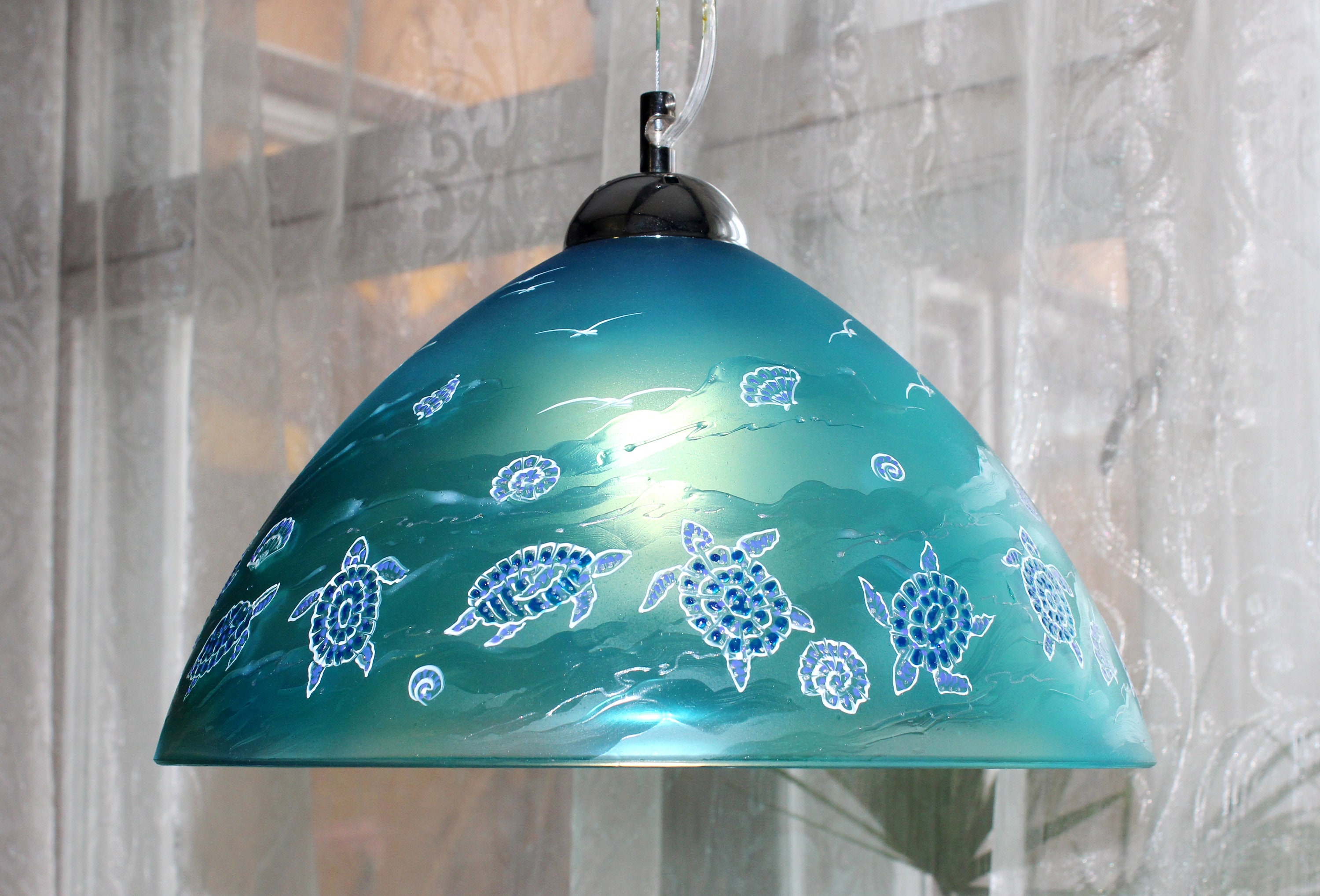 Beach Ceiling Light Glass lamp Shade Kitchen Lighting Pendant Etsy
