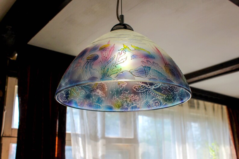 Strand Licht Schatten Glas Lampe Schatten Küche Insel Lampe | Etsy