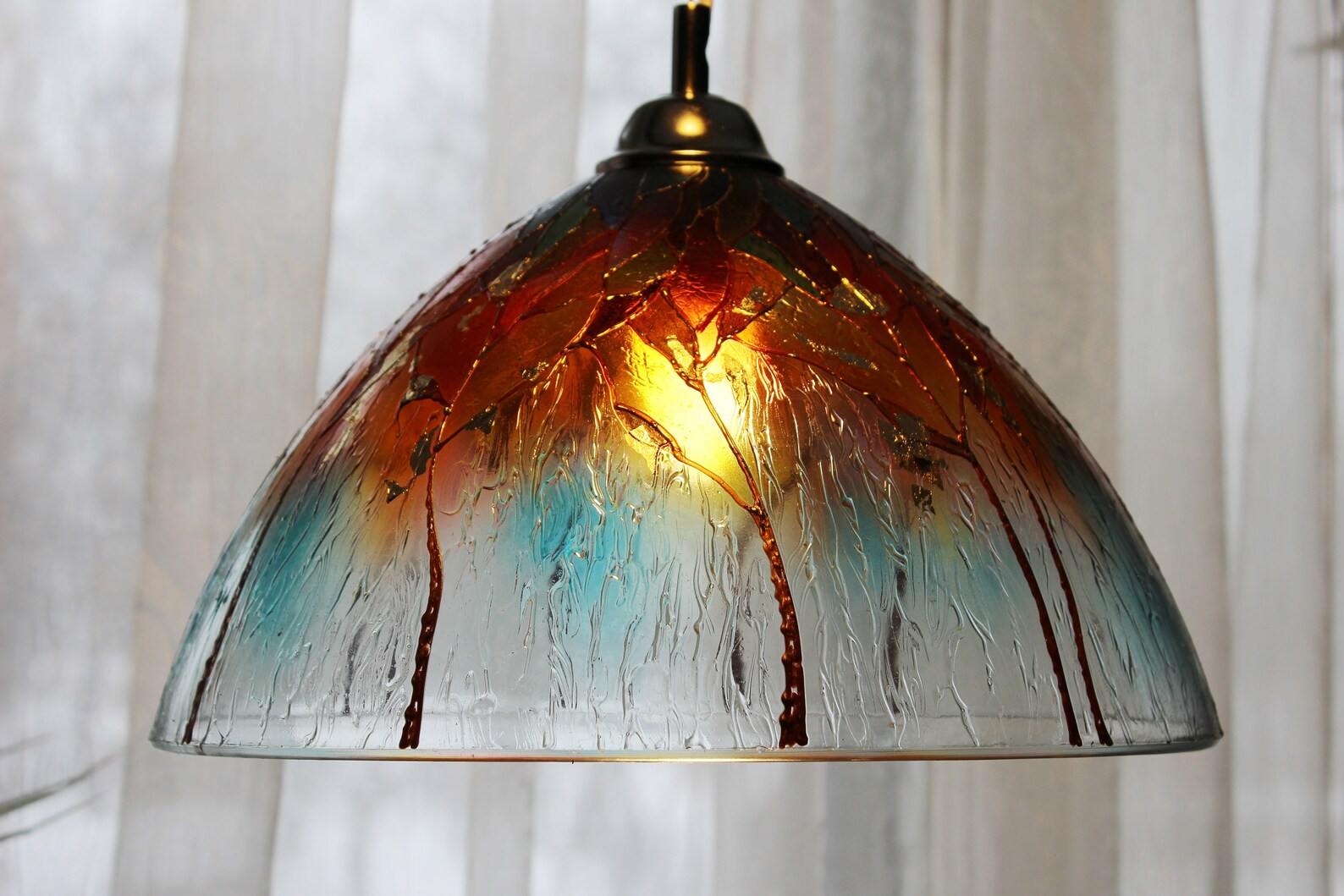 Kitchen Lighting Stained Glass Lamp Shade Glass Pendant Light Etsy
