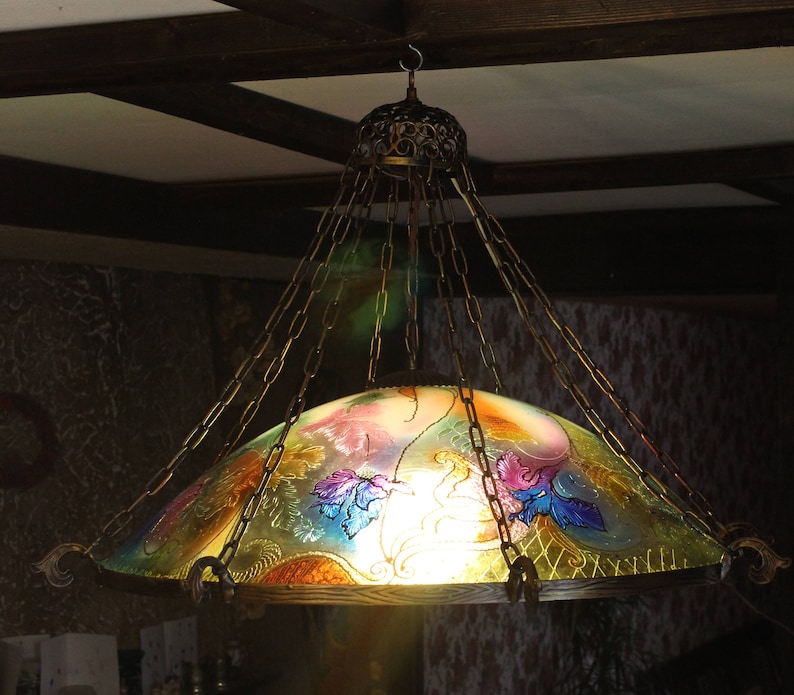 Painted Glass Pendant Light image 0