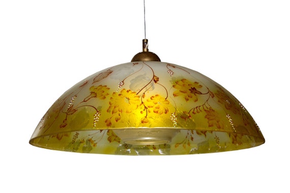 Hanging Lampshade Glass Lamp Shade Pendant Light Glass Ceiling Light Ceiling Lampshade Hanging Lamp Painted Glass Glass Chandelier