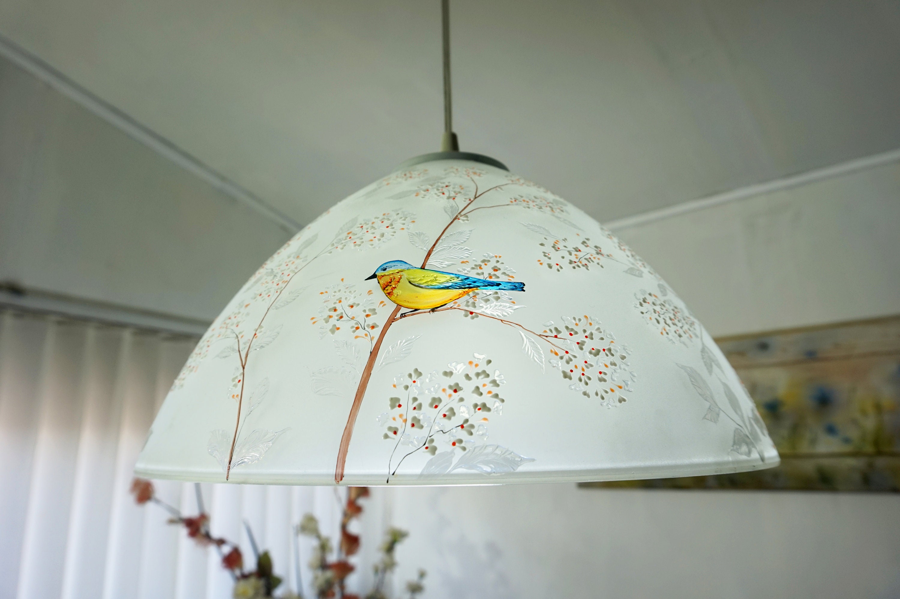 Bird Light Shade Glass Lamp Shade Kitchen island Lamp Ceiling Etsy
