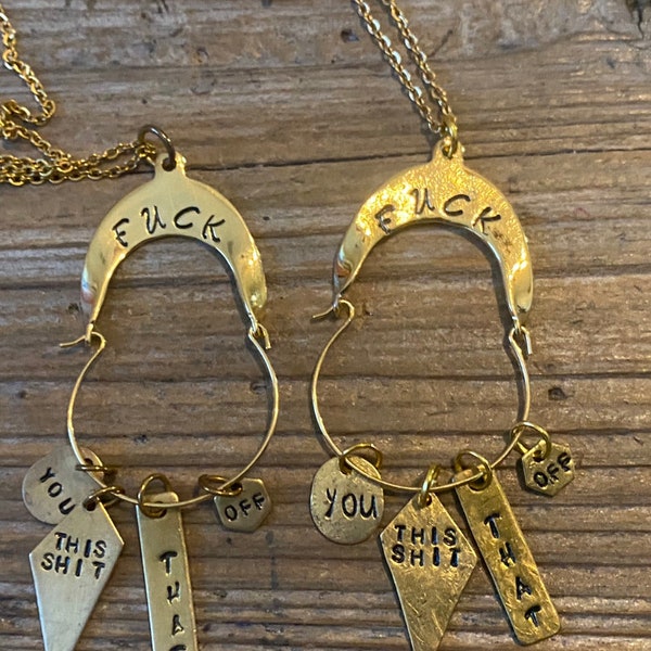 Fuck charm holder necklace