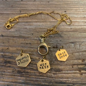 Beautiful chaos, hot mess, shit show charm necklace image 2