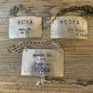 VODKA Liquor bottle tags