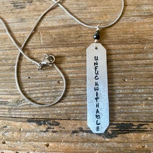 Unfuckwithable  vertical necklace