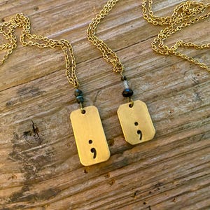 Rectangle semicolon necklace