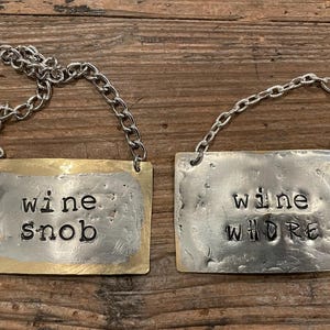 Wine snob/whore wine bottle charms