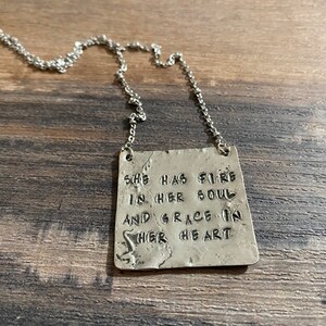Fire in her soul square necklace