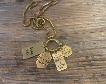 Fuck attitude charm necklace