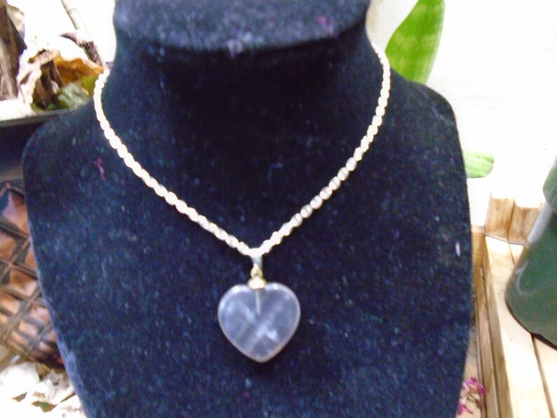 smokey quartz heart crystal necklace