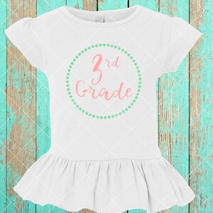 3rd grade dotted circle, back to school shirt, back to school design, third grade shirt