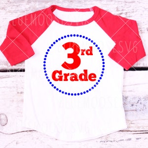 3rd grade dotted circle, back to school shirt, back to school design, third grade shirt