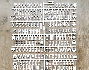 Extra Letter Set of 340 - 3/4" Characters for Felt Letter Boards-Includes Emojis, Punctuation, Numbers, Letters (BLACK or WHITE) - Helvetica