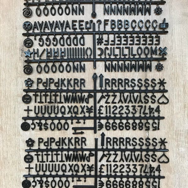 Letter Board Letters - 3/4" INCH Set of 340+ Characters for Felt Letter Boards - Emojis, Punctuation, Numbers, Letters (Helvetica Font)