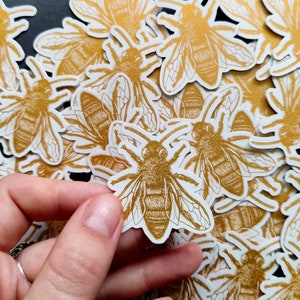 Gouden Bij, Metallic Sticker, Insect Decal. Esthetische Sticker, Cottagecore Bujo, Planner Accessoires. Heks sticker, Kawaii BFF cadeau