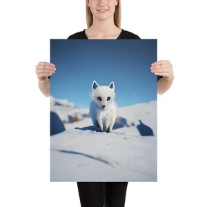 Poster- Blue Eyed Arctic Fox Kit