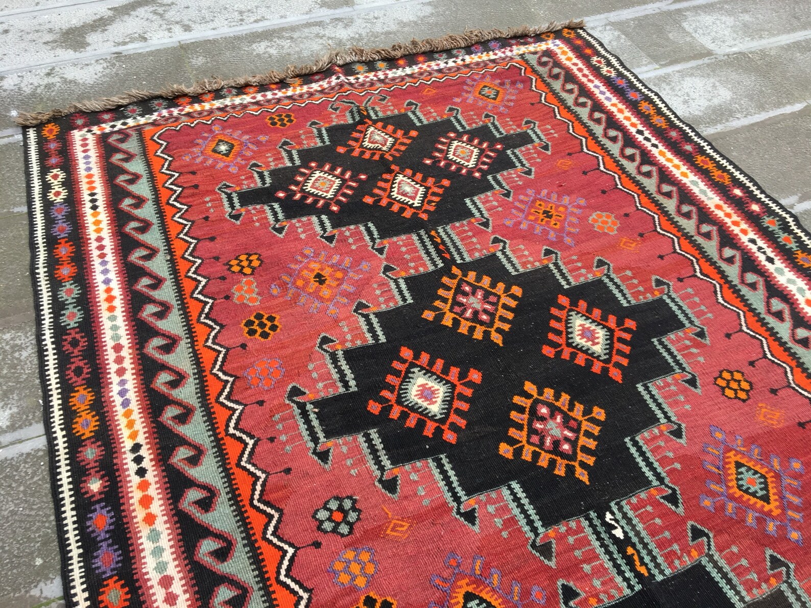 Alfombras kilim turco oushak kilims vintage 170x66 pulgadas Etsy