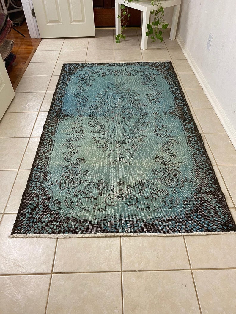 Blue Color Rug Pastel Rug Turkish Area Rug Muted Rug 79x46 Etsy