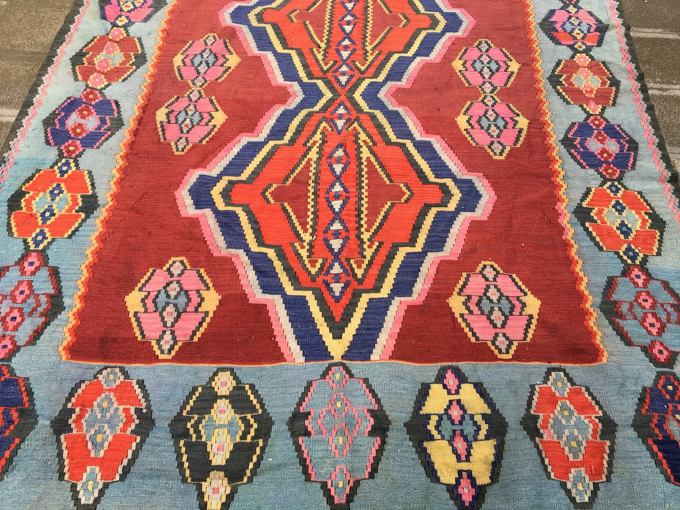 Turkish vintage kilims oushak kilims 151x82 inches Etsy