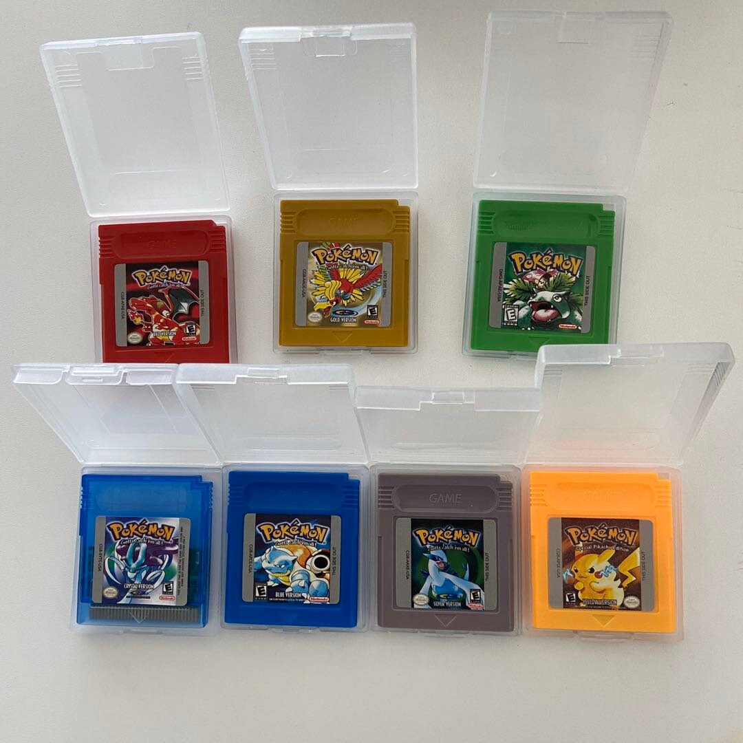Pokemon Green Canvas Art Print 8 X 8 Gameboy Classic Retro Frame Red Yellow Crystal Gold Art Collectibles Mixed Media Collage Issho Ueno Com