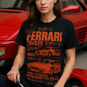 Retro Ferrari Graphic T-shirt, Vintage Cars Tee, Unisex Automotive Shirt, Gift for Car Lovers, Racing Apparel