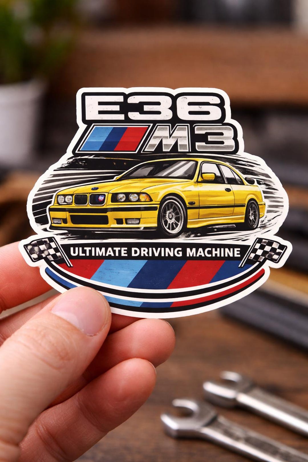 E36 M3 Wagon Illustration Kiss-cut Stickers | BMW Fan Decal, Racing ...
