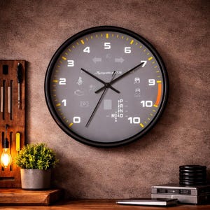 Porsche Spyder RS Inspired Wall Clock | Vintage Race Car Dashboard Style