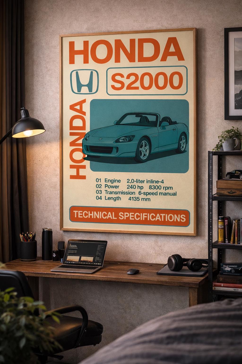 S2000 Poster Honda S2000 Poster, AP1 Wall Art, JDM Car Print, Retro Car Poster ...