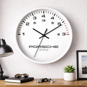 Porsche 996 Tachometer Wall Clock | Automotive Gauge Decor, Driver Accent