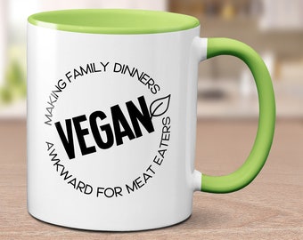 Funny Vegan Family Mug - Personalized Plant Home Decor for Animal Rights Advocates