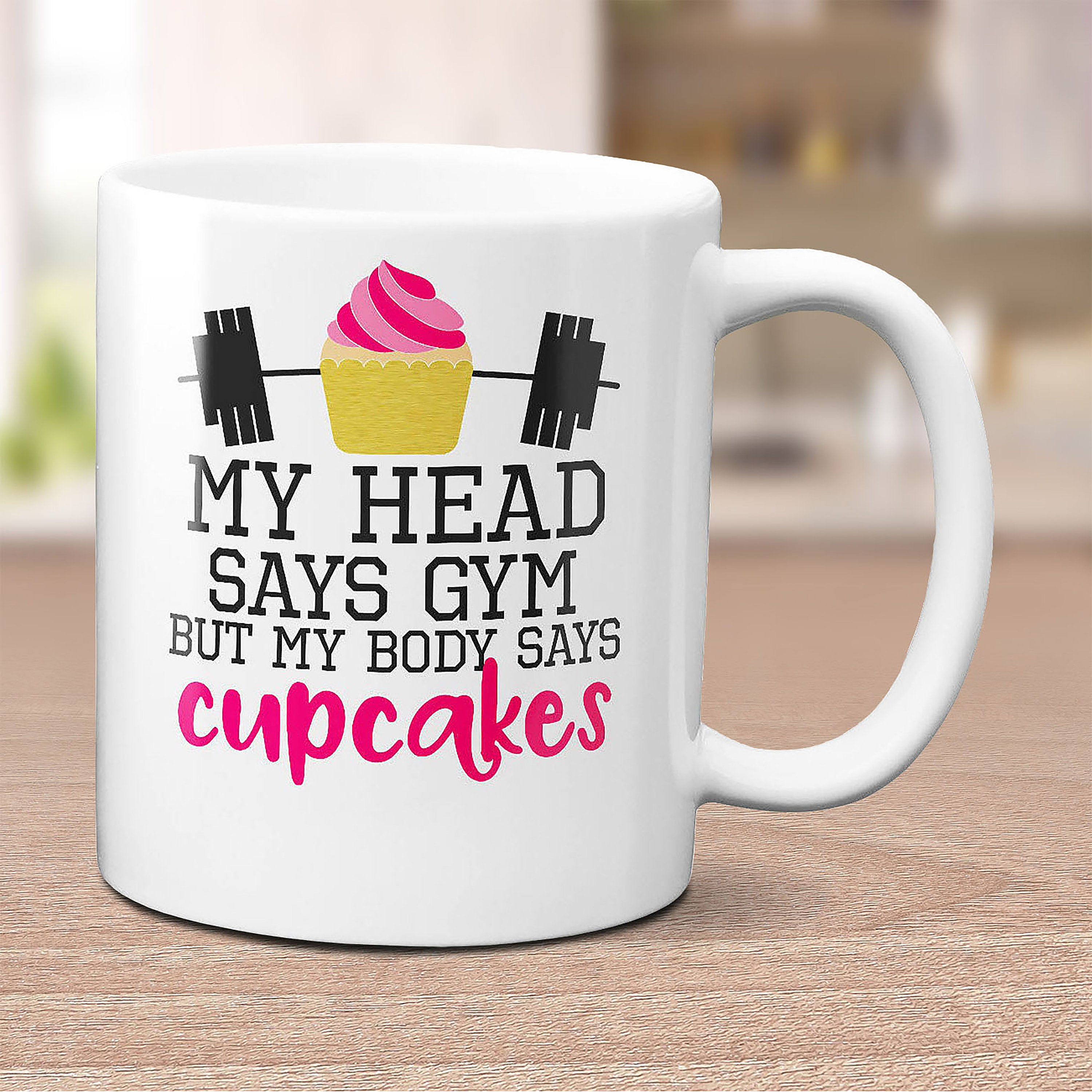 Gym Cupcakes Mug Fun Workout Mug for Fitness Lovers 