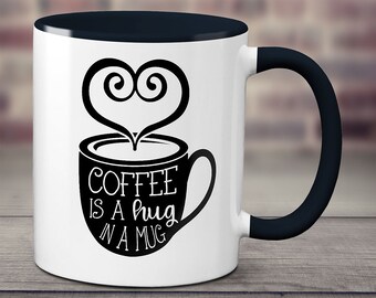 Heart Coffee Mug - Personalized Black Coffee Mug for a Cuddle Coffee Day Gift