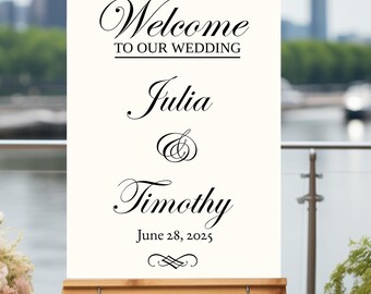 Personalized Wedding Welcome Sign Decal, Formal Mirror Sticker