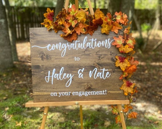 Engagement sign decals. Vinyl for Engagement party signs.  Engagement sign stickers for mirrors, acrylic and wood signs.