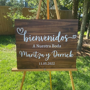 Bienvenidos a nuestra boda sign decals. A nuestra boda sign decals. Spanish wedding sign stickers. Wedding mirror decals.