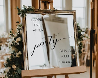 Happily Ever After Vinyl Decal: Wedding Mirror, Reception Sign