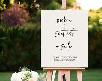 Pick a seat not a side. You are loved by both groom and bride. Wedding Vinyl decals for mirrors, acrylic, wood, glass, & chalkboard signs.