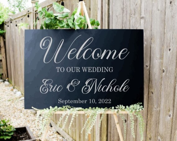 Welcome sign stickers. DIY Wedding sign stickers. Welcome sign stickers. Wedding sign decals.  Custom wedding decals. Welcome sign stickers