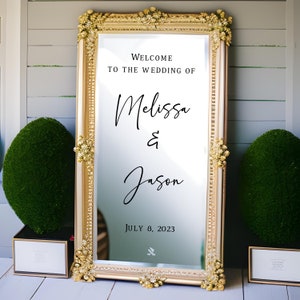 Wedding welcome sign decals. Welcome wedding sign stickers. Vinyl decals for wedding signs. Wedding mirror decal. Decals for mirror