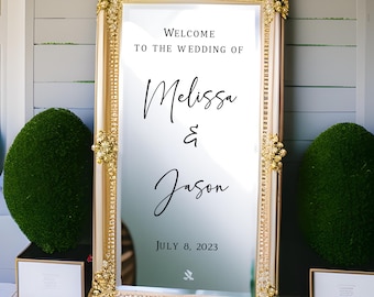 Personalized Wedding Welcome Sign Decal, Mirror or Wood Sign Sticker