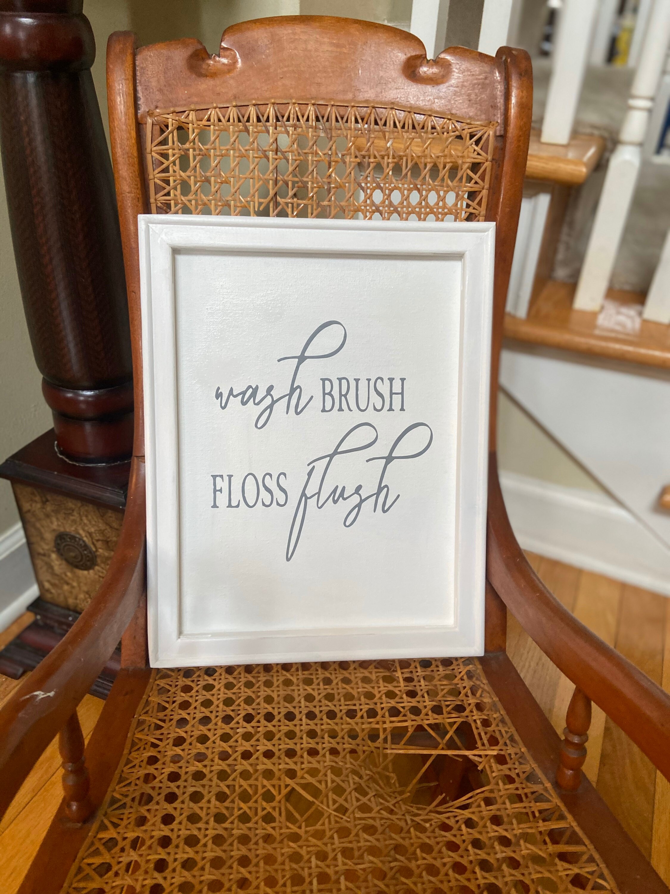 Bathroom Sign Wash Brush Floss Flush Bathroom Signs Bathroom Decor Restroom Sign Restroom Decor Powder Room Sign Powder Room Decor