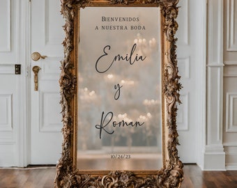 Bienvenidos A Nuestra Boda Sign Decal, Spanish Wedding Decor
