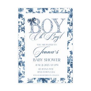Jongen o jongen! Uitnodigingen babyshower, enveloppen inbegrepen, babyshowerkaarten chinoiseriejongen, bedrukt.