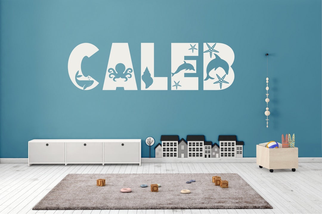 Ocean Themed Name Wall Sticker. Underwater Sea Decals. Nursery Name