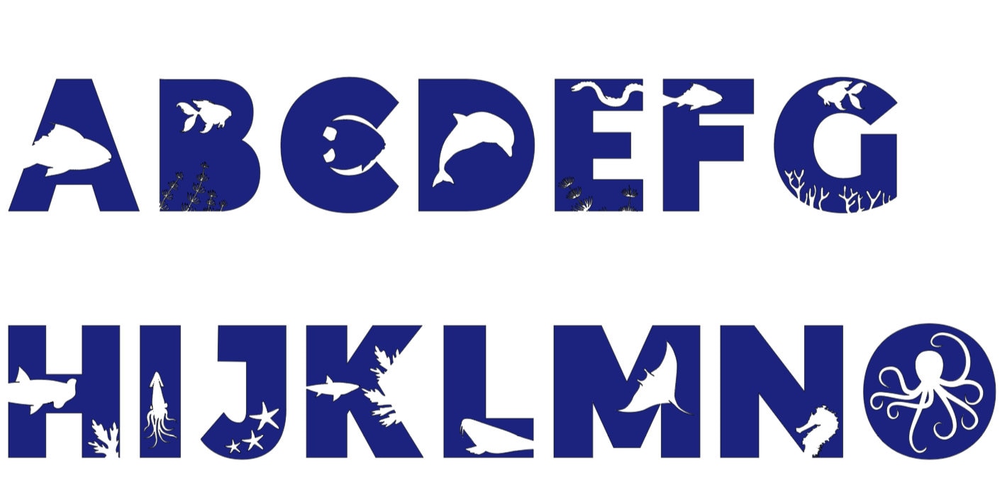 Ocean Themed Name Wall Sticker. Ocean Wall Decals. Nursery Etsy